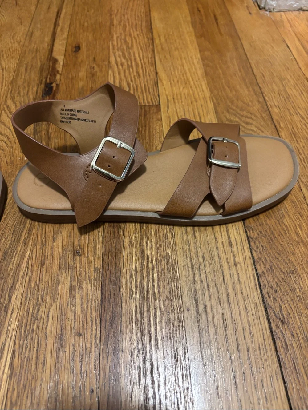Cat & Jack Tan Brown Double Buckle Kids Sandals